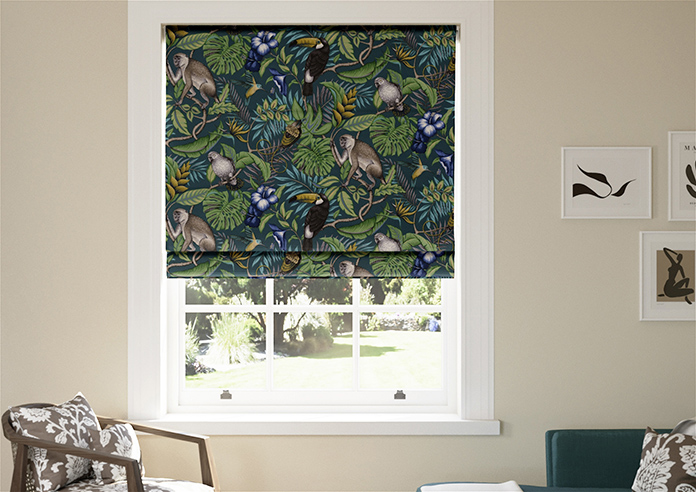 Rain Forest, Lagoon - Twist&Fit Roman Blind - Image 3